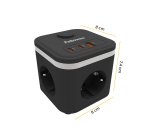 Cubo Multienchufe 3 Tomas + 2xUSB C + 1 USB A Fellowes
