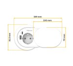 Toma Carga Encastrable + USB A/C Ø 60/80 cm Fellowes con tapa