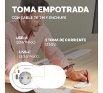 Toma Carga Encastrable + USB A/C Ø 60/80 cm Fellowes con tapa