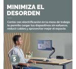 Regleta Sobremesa 2 Tomas + USB A/C Fellowes