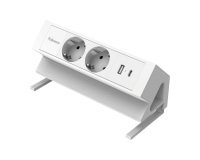 Regleta Sobremesa 2 Tomas+ USB A/C Fellowes Blanco
