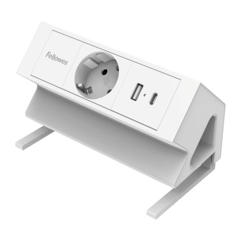 Regleta Sobremesa 1 Toma + USB A/C Fellowes Negro