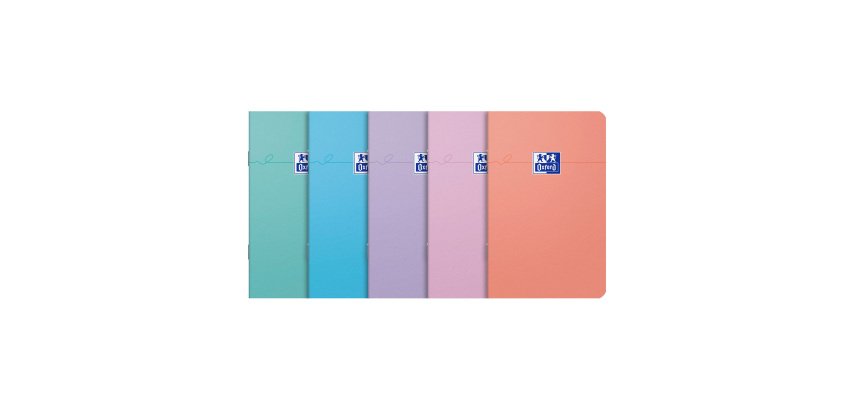 Notitieboek Smart Oxford 9 x 14 cm met nietjes, willekeurige assorti gelinieerd 6 mm 60 pagina's