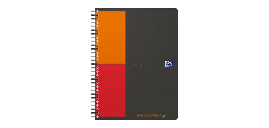 Cahier spirale Oxford International Task Manager B5 19,9 x 25 cm ligné 7 mm 160 pages