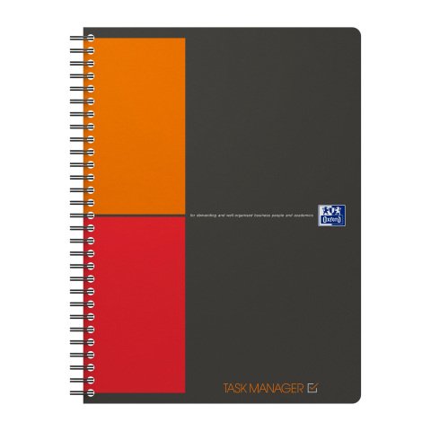 Cuaderno espiral Oxford International Task Manager B5, 19,9 x 25 cm, rayado de 7 mm, 160 páginas