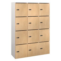 Casier Flexycaz 3 colonnes x 4 cases - L 120 x P 42 x H 173.5 cm - 12 portes individuelles