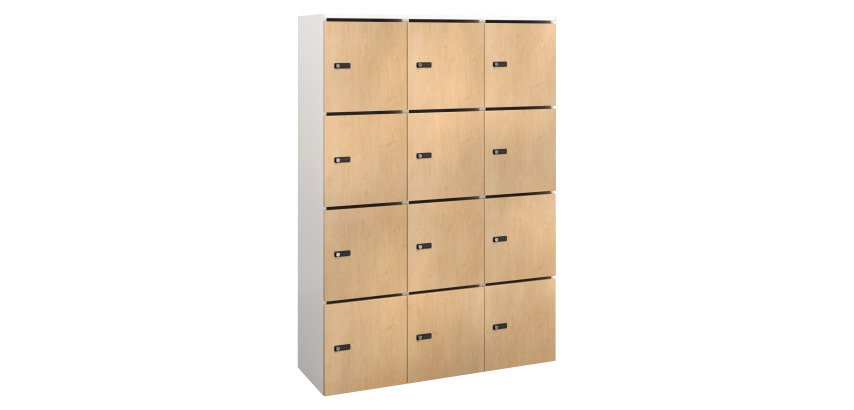 Casier Flexycaz 3 colonnes x 4 cases - L 120 x P 42 x H 173.5 cm - 12 portes individuelles