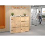 Casier de rangement de bureau Flexycaz 12 portes individuelles - 4 x 3 cases L 160 x P 42 x H 131,4 cm +clé pass