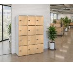 Casier Flexycaz 3 colonnes x 4 cases - L 120 x P 42 x H 173.5 cm - 12 portes individuelles