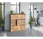Casier de rangement de bureau Flexycaz 9 portes individuelles 3 x 3 cases L 120 x P 42 x H 131,4 cm +clé pass