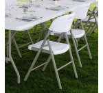 Chaise pliante POLYVALENTE - polyéthylène blanche