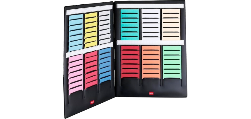 Mini-Planung mit T-Karte, Index 2 - 2 Klappen schwarz - Nobo