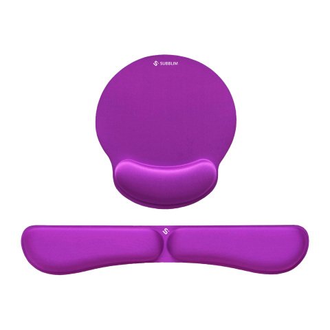Pack alfombrilla ratón + reposamuñecas teclado Ergo Memoryflex Subblim violeta