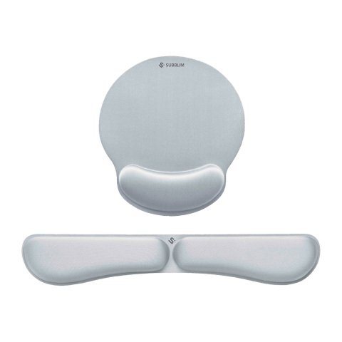 Pack alfombrilla ratón + reposamuñecas teclado Ergo Memoryflex Subblim plata
