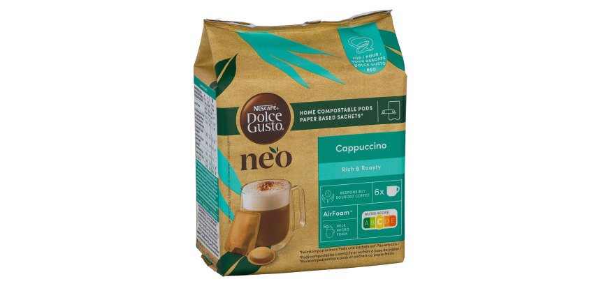 Capsules et sachets de café NESCAFÉ Dolce Gusto NEO Cappuccino - 6 capsules + 6 sachets pour 6 tasses de café