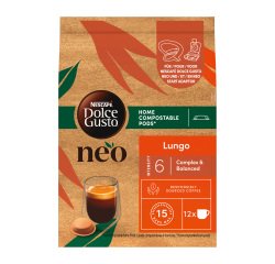 Coffee capsules NESCAFÉ Dolce Gusto NEO Lungo - Box of 12 capsules for 12 cups of coffee