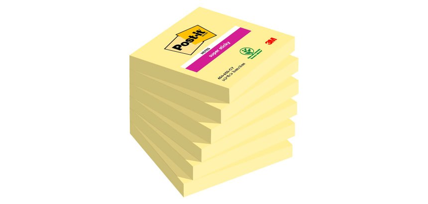 2+1 Confezioni Post-it super sticky Giallo Canary 76 x 76 mm 90 ff 6 unità 1 confezione in omaggio