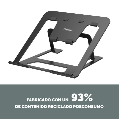 Soporte para portátil Alumia™ plegable Fellowes 93% reciclado negro