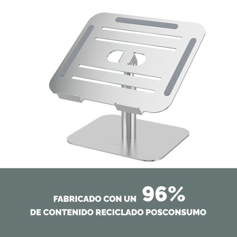 Soporte para portátil Alumia™ con peana Fellowes 96% reciclado plata