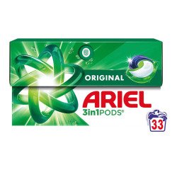 Detergente ropa Ariel 3en1 Pods Active - caja de 33
