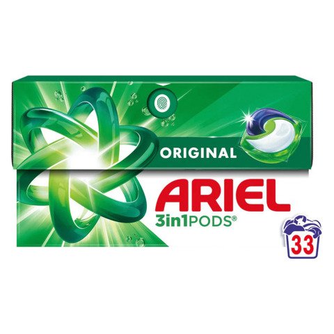 Detergente ropa Ariel 3en1 Pods Active - caja de 33