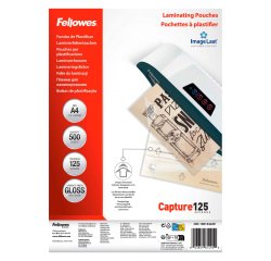 Paquete de 500 fundas de plastificar Imagelast™ Fellowes A4 brillo 125 micras