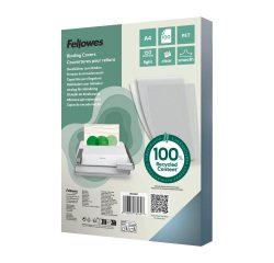 Portadas de encuadernación PET 100% reciclado Fellowes acabado cristal A4 150 micras paquete de 100