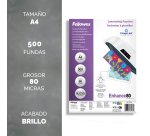 Paquete de 500 fundas de plastificar Imagelast™ Fellowes A4 brillo 80 micras