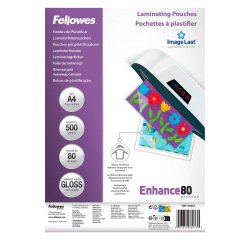 Paquete de 500 fundas de plastificar Imagelast™ Fellowes A4 brillo 80 micras