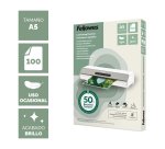 Paquete de 100 fundas de plastificar A5 brillo Fellowes 50% recicladas