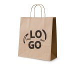 Sac kraft anses torsadées publicitaire différentes dimensions - marquage 1 couleur