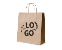 Kraft paper bags with twisted handles of various dimensions - 1-color imprint