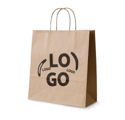 Sac kraft anses torsadées publicitaire différentes dimensions - marquage 1 couleur