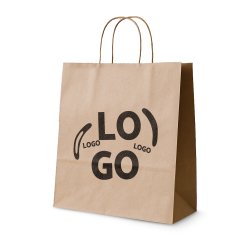 Sac kraft anses torsadées publicitaire différentes dimensions - marquage 1 couleur
