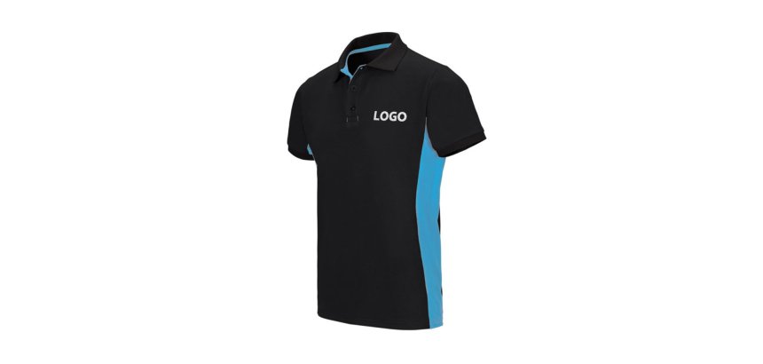 Short-sleeve two-tone Velilla promotional polo shirt - embroidered branding