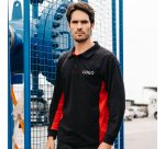 Velilla two-tone long sleeve polo shirt - embroidered branding