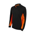 Velilla two-tone long sleeve polo shirt - embroidered branding