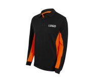 Tweekleurige polo met lange mouwen Velilla promotieartikel - geborduurde opdruk