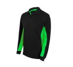 Polo bicolore manches longues publicitaire Velilla - marquage broderie