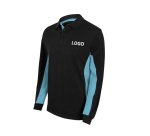 Polo bicolore manches longues publicitaire Velilla - marquage broderie