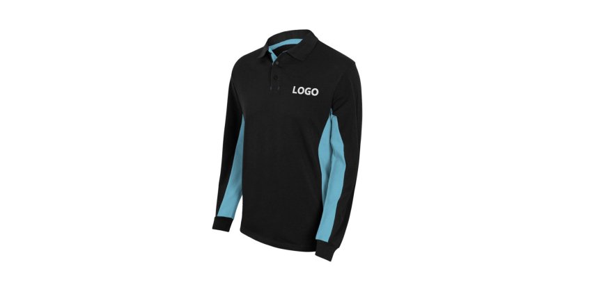 Velilla two-tone long sleeve polo shirt - embroidered branding