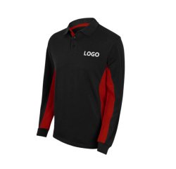 Polo mit zweifarbigen langen Ärmeln Velilla - Werbemarke Stickerei