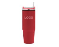Mug isotherme publicitaire en acier inoxydable 900 ml rouge - marquage gravure laser