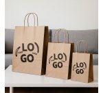 Sac kraft anses torsadées publicitaire différentes dimensions - marquage 1 couleur