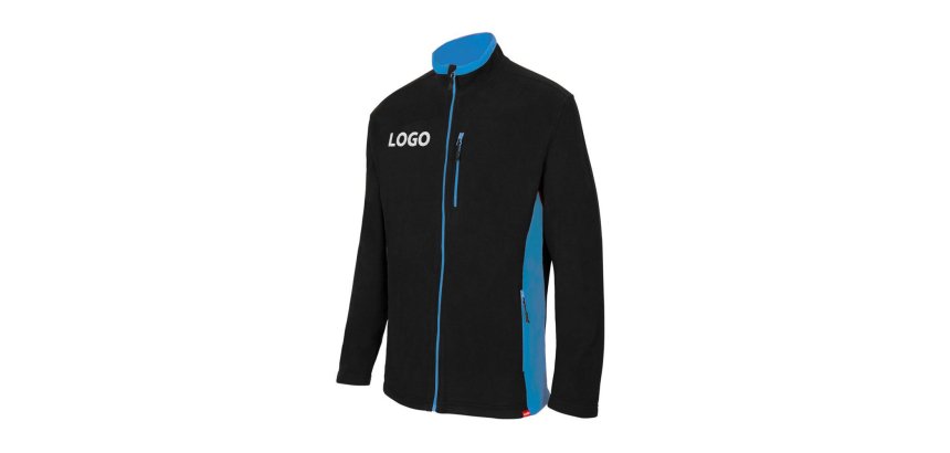 Fleecejas voor volwassenen met twee kleuren Velilla promotieartikel – geborduurde opdruk