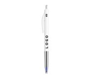 Balpen Bic M10® Clic wit promotieartikel, inklikbare punt 0,4 mm - extra fijn schrift - 1-kleurenmarkering