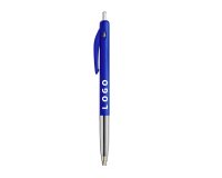 Balpen Bic M10® Clic donkerblauw promotieartikel, inklikbare punt 0,4 mm - extra fijn schrift - 1-kleurenmarkering