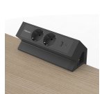 Power Desk 2 Fellows multipresa da scrivania nera