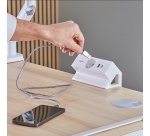 Power Desk Fellows multipresa da scrivania bianco