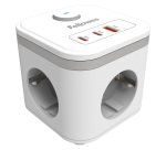 Fellowes Power Cube multipresa type f bianco